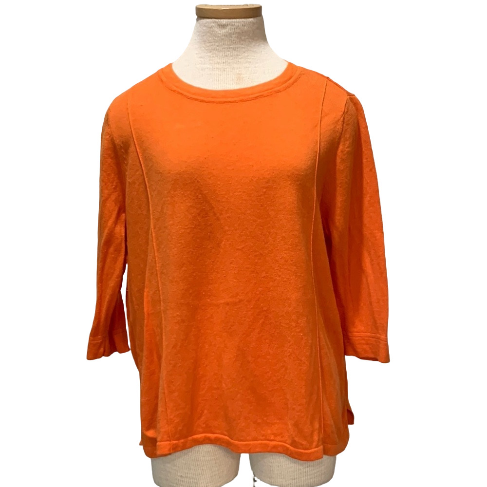 J Jill sz XL orange linen blend 3/4 sleeve top